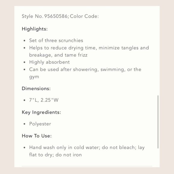 🧖‍♀️ ANTHRO YES STUDIO WHAT BAD HAIR DAY TERRY CLOTH TOWELING SCRUNCHIES x3 NWT - Picture 5 of 5